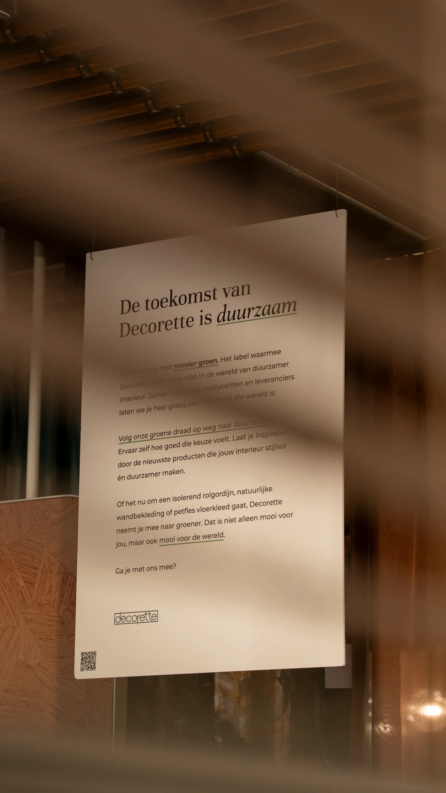 Bord in de winkel: De toekomst van Decorette is duurzaam